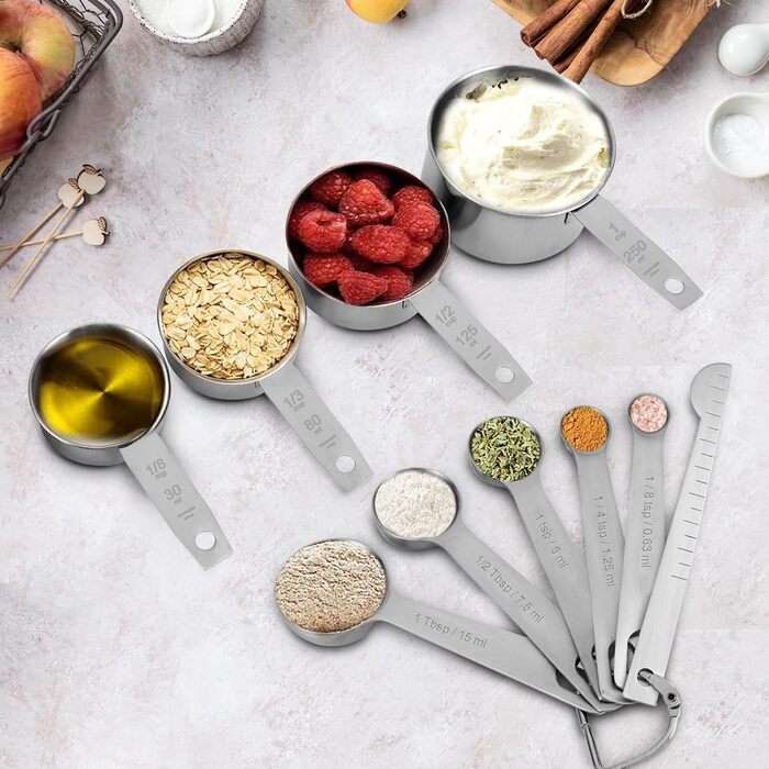 Набір мірних склянок та ложок Hausprofi з лінійкою, набір 11 предметів