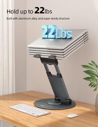 NULAXY Adjustable Laptop Stand - 360° Swivel Base, Height Adjustable up to 20