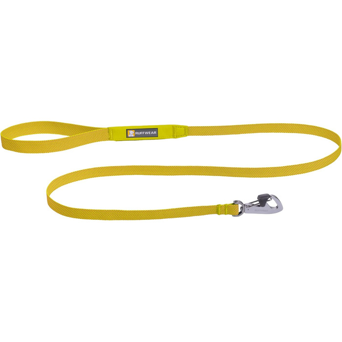 RUFFWEAR Dog Leash Hi & Light, Strong Leash with Integrated Storage Pocket and Secure Crux-Clip Closure, Compactly Folds Down to Pocket Size, (Lichen Green)
