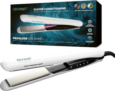 Professional Ceramic Hair Straightener & Curler with LCD Display - Infrared Technology, Ionic Plates, Adjustable Temperature (80-235°C), 3m Cable, Hair Care Oils