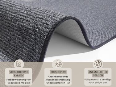 Килимок Bouclé Läufer – антиковзаючий килимок для кухні, прихожої, вітальні, ванної кімнати – 67x200 см (сірий)
