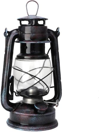 Vintage Petroleum Lamp, Classic Petroleum Lamp Nostalgic Petroleum Storm Lantern with Glass Bulb, Portable Camping Outdoor Lights, 24cm (Kerosene Lamp)