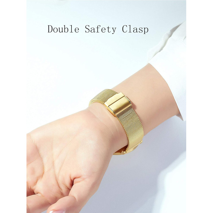 Жіночий годинник Hannah Martin: аналоговий кварц, водонепроникний, з нержавіючої сталі, ультратонкий, сітка-браслет (чорний корпус, золотий браслет)