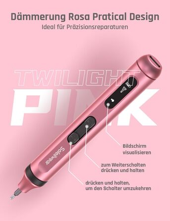 Електричний набір викруток преміум-класу 52 в 1 з 48 магнітними бітами, акумуляторний, для ремонту телефонів, камер, ноутбуків, годинників (Twilight Pink)