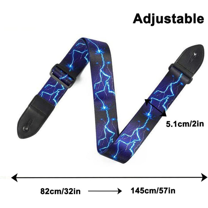 Гітарний ремінь BetterJonny: регульований ремінь для електрогітари, акустичної гітари та бас-гітари з шкіряними кінцями та відділенням для медіатора