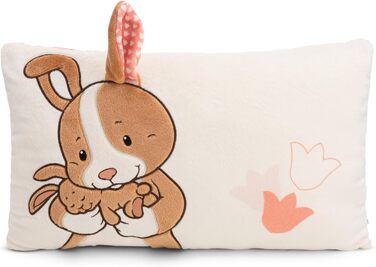 NICI Подушка Зайчик Hopsala та його Малюк 43x25 см, коричнева, м’яка плюшева іграшка-подушка для дітей і дорослих, ідеальна для дому, дитсадка чи подорожей