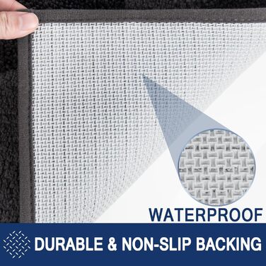 Килимок для підлоги 50 x 80 см, водонепроникний, антиковзний, для собак, вхід, вологі лапи, колір антрацит