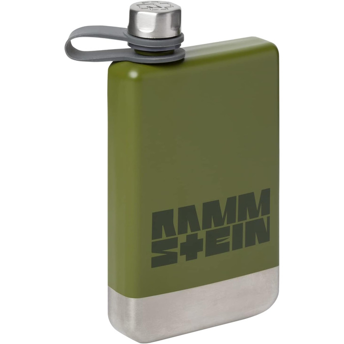 Фляга Rammstein 'Benzin' оливкова, офіційний мерч гурту, нержавіюча сталь