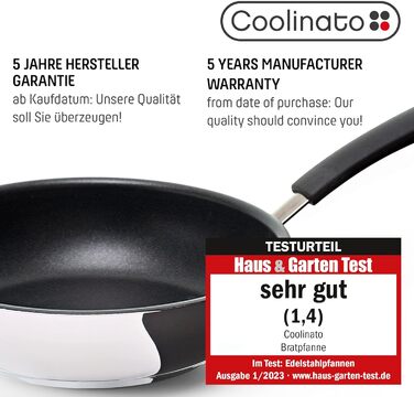 Сковорода Coolinato з нержавіючої сталі з покриттям для газових, електричних, склокерамічних плит та духовки (20 та 28 см)