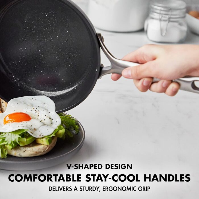 GreenPan GP5 сковорода з антипригарним покриттям Hartelox, 25.4 см, чорна, для індукції, орієнтована на здоров'я, PFAS-free