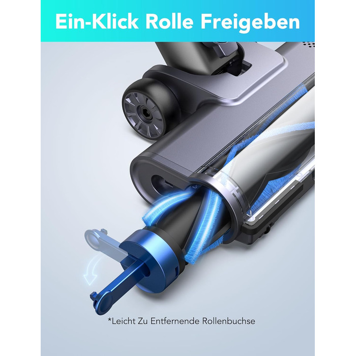 Greenote GSC60 Бездротовий акумуляторний пилосос, 33000Pa, з сенсорним екраном, до 40 хв роботи, 10 в 1, тихий, для твердих поверхонь, килимів, шерсті тварин