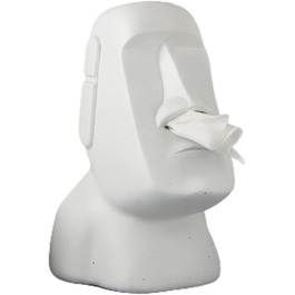 BIOSA Moai Tissue Box, Easter Island Tissue Box, Moai Cosmetic Tissue Box for Kitchen Bathroom Bedroom - 25x16.5x18cm