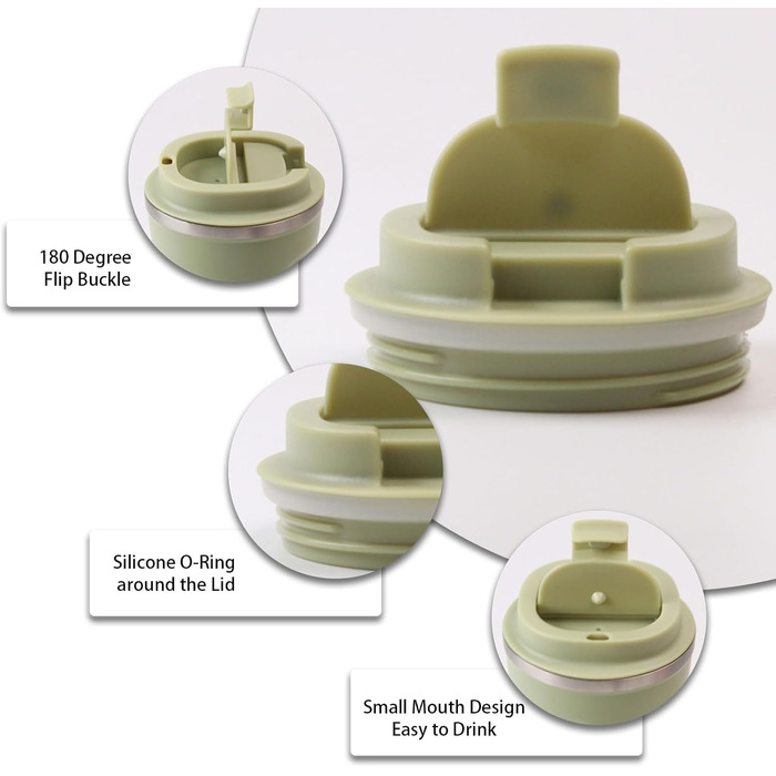 Термокружка з нержавіючої сталі SUNTQ - 510 мл, з подвійними стінками, ізольована, з кришкою, багаторазова (Чорний)