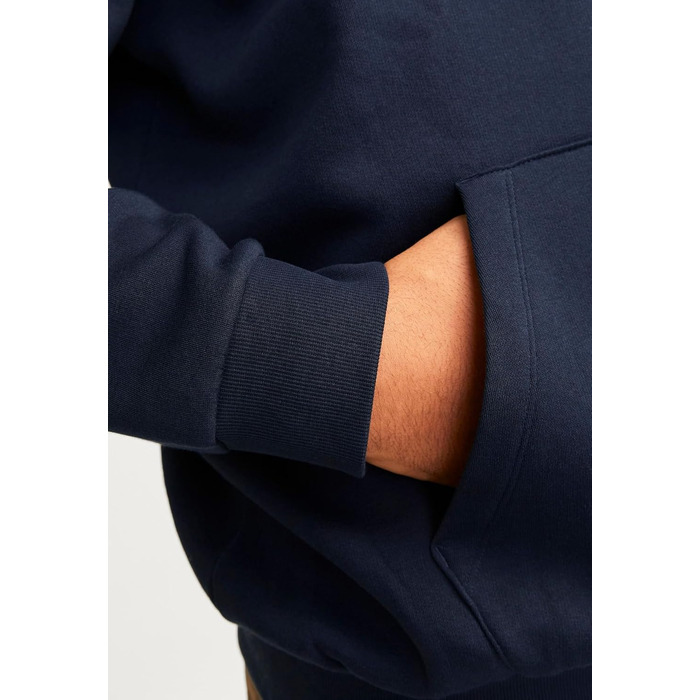 Чоловічий теплий худі з принтом JACK & JONES JJEOGO Basic — темно-синій, розмір 8XL