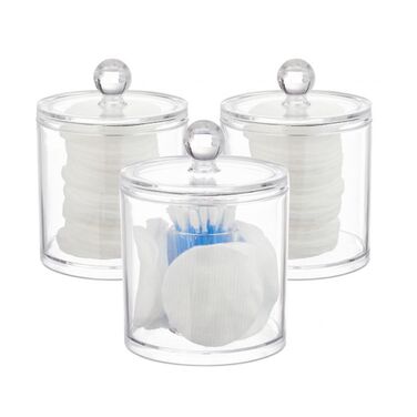 Relaxdays Cotton Swab Storage Set of 3