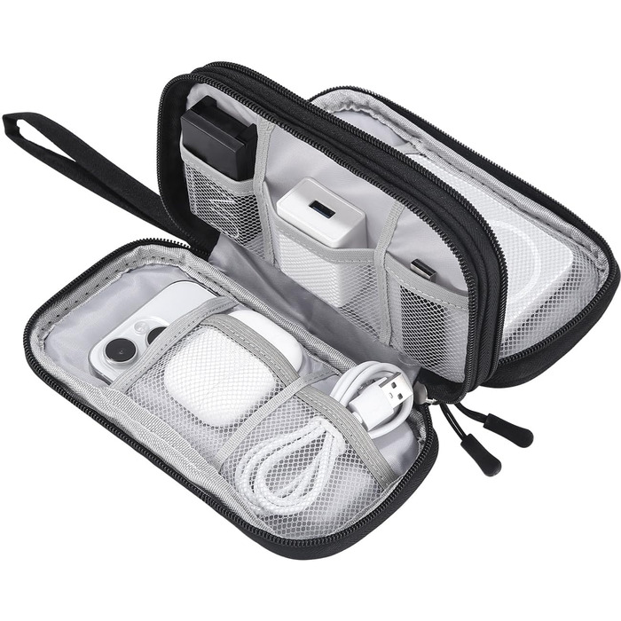 Органайзер для кабелів SOBEAU: чорний дорожній аксесуар для зарядних пристроїв, кабелів та гаджетів