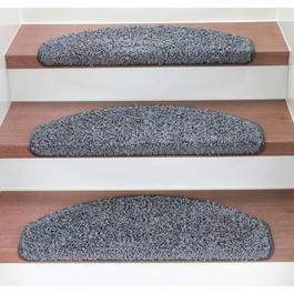 Ступінчасті килимки Kettelservice-Metzker Shaggy: набір 15 шт. (кремовий, сірий)