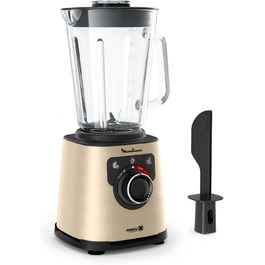Блендер стаціонарний Moulinex PerfectMix 1200 Вт, скляна чаша 1,5 л, технологія Powelix, чорний/золотий, легке очищення