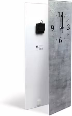 ARTLAND Wall Decor Wall Clock without Ticking Sounds Glass 20x60 cm Rectangular Silent Natural Design Zen Spa Stones Asian Modern T6CD (3D Stones, Quartz Movement)