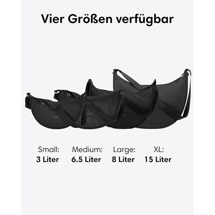 Сумка через плече LARKSON Solveig Medium бежева - Містка напівмісяць, водонепроникна (6.5 л)