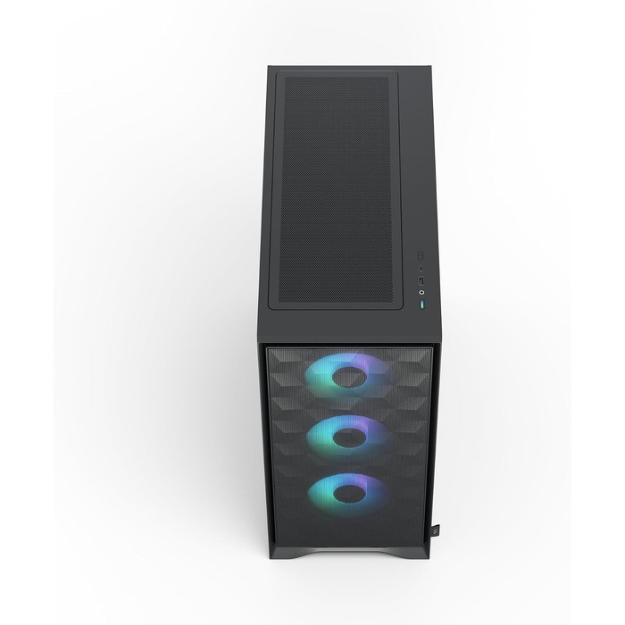 Корпус для ПК Fractal Design Pop Air 2 Black Mesh ATX, 3x 120 мм вентилятори, загартоване скло, RGB, чорний