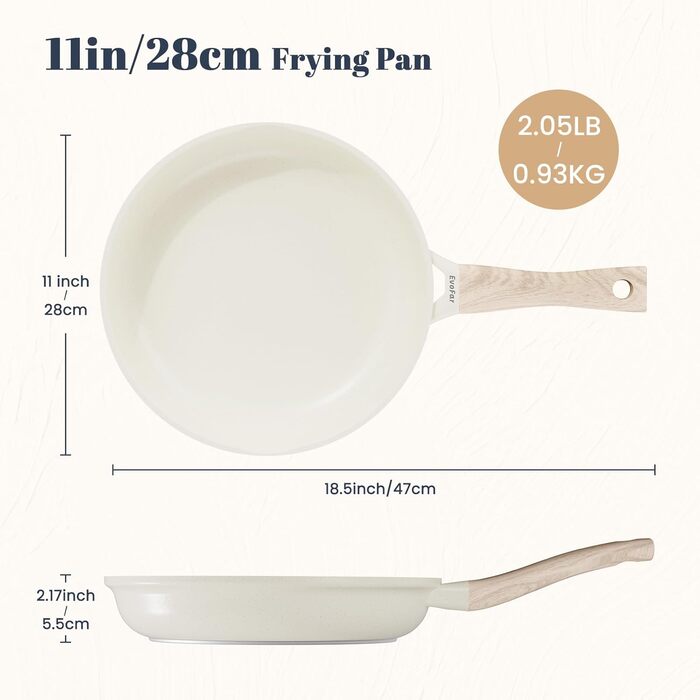 Сковорода керамічна антипригарна 28 см для індукції, сковорода для омлету та смаження