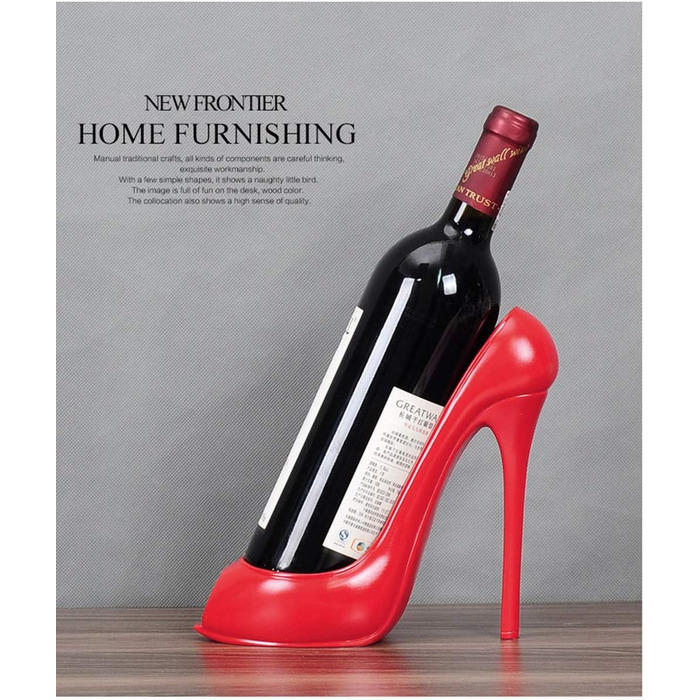 High Heel Fantasy Wine Bottle Holder, for Wedding, Party, Home Decoration (Red High Heel)
