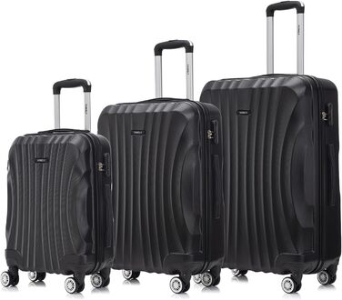 Набір валіз-ролерів (3 шт): M, L, XL, білий слонова кістка. Набір валіз з жорстким корпусом, коліщатками 360°, кодовим замком, зручною ручкою.