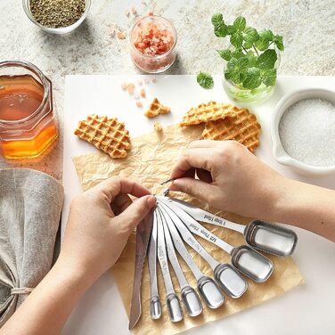 Набір мірних ложок та склянок Spring Chef з нержавіючої сталі (14 шт.)