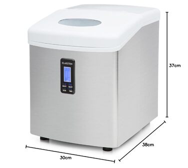Машина для приготування льоду Klarstein Eiswürfelmaschine Klein, 3.3 л, 15 кг льоду, 2 розміри, LED-дисплей (Білий)