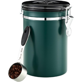 Металева кавова банка 1.8 л з датою та ложкою, для кави, горіхів, какао, чаю