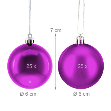 Relaxdays Set of 50 Christmas Baubles