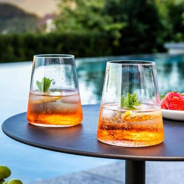 Stölzle Lausitz Red Wine Glasses Power 6-Piece Set 520ml – Modern Stemless Wine Glasses for Maximum Aroma Development – Flat Red Wine Glasses Made of Crystal Glass – Dishwasher & Shockproof, Made in Germany