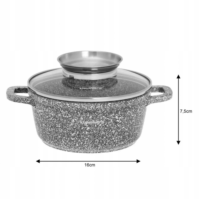 Каструля традиційна Klausberg Marble, 1,3 л