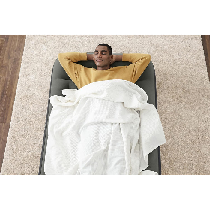 Надувний матрац Bestway TriTech XL з вбудованим насосом, сірий 191x97x30 см (1067929)