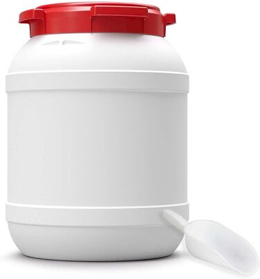 Контейнер для корму для тварин Box Fabrik з кришкою та лопаткою, 26 літрів | HDPE, преміум-якість