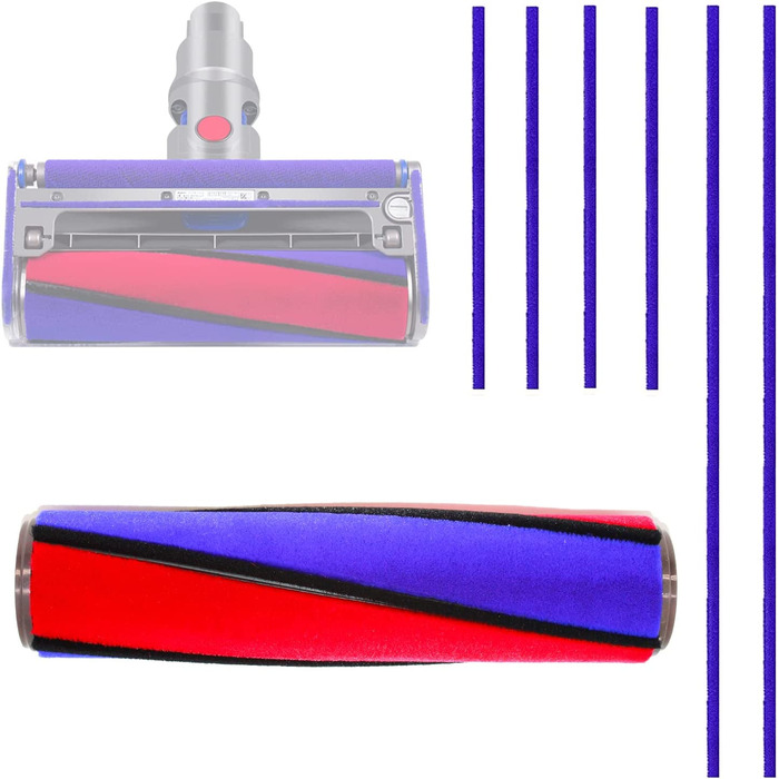 Replacement Brush for Dyson V6 V7 V8 V10 V11 Soft Bristle Floor Brush, Soft Roller for Dyson Accessories, with 6 Felt Strips for Dyson Vacuum Cleaners, Cleaning and Dust Removal ABS