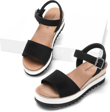 Еспадрильї жіночі Dream Pairs босоніжки на платформі, чорні 37 EU