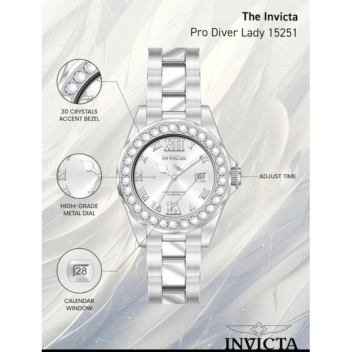 Жіночий кварцовий годинник Invicta Pro Diver зі сталі, 38 мм, сріблястий