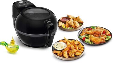 Tefal FZ7228 ActiFry Extra Hot Air Fryer | Air Fryer with Stirring Arm, No Shaking | 1550 W | 1.2 kg for 6 People | High Speed Airflow | Timer | Energy-saving | Healthy fryer without oil | Black