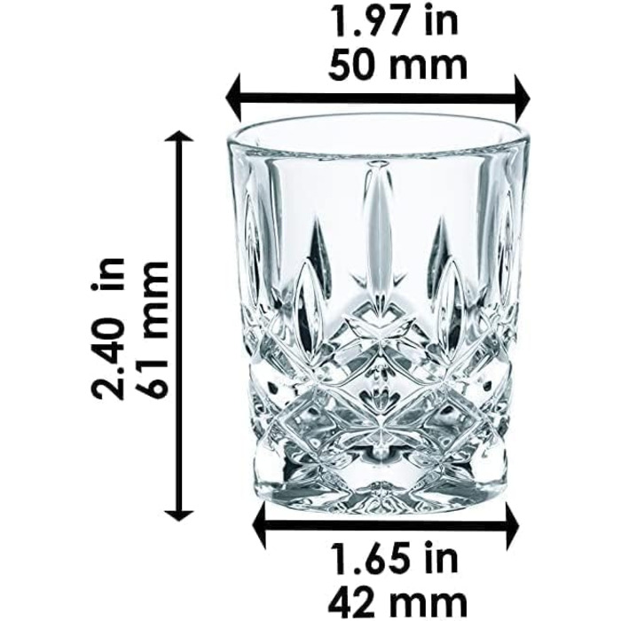 Nachtmann 4-Piece Shot Glass Set, 55 ml, Noblesse, 100694, Crystal Glass Shot Glasses, Liquor Glasses Dishwasher Safe