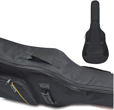 Чохол для гітари Oxford-Nylon, водонепроникний, з кишенями, для акустичної/класичної гітари, укулеле, бас-гітари (39'', 40'', 41'', чорний)