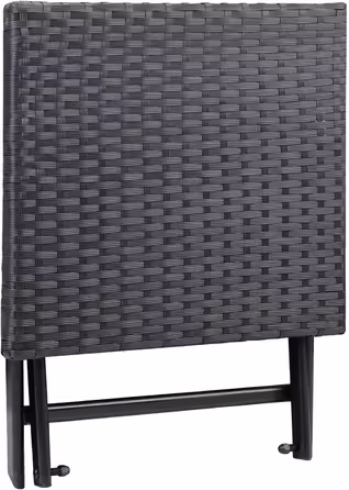 Casaria® Polyrattan Folding Stool, 75kg Load Capacity, 44x40x44cm, Foldable, Lightweight, Portable, Outdoor, Weatherproof, Garden, Terrace, Balcony, Camping Stool Chair Table 1
