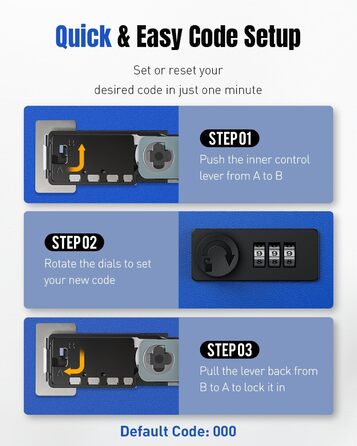 Шкафчик для ключів Uniclife на 60 позицій з комбінацією та ключовим замком, переналаштовується, цифрова скринька безпеки, органайзер для ключів з регульованими полицями (20 ключів, блакитний)