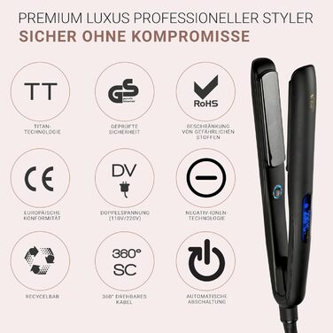2-in-1 Hair Straightener & Curling Wand - Black G1 - 5 Year Worry-Free Guarantee