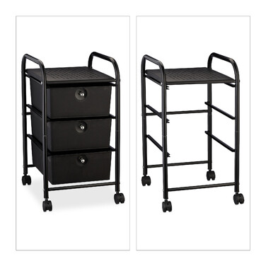 Relaxdays Rolling Cart with 3 Drawers