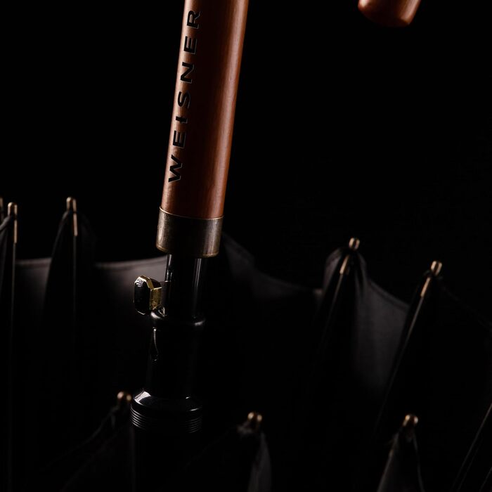 Сонцезахисний парасоль-тент WEISNER CAPITOL PRO – для 2 осіб, діаметр 120 см, 24-ти стійки, дерев'яний руків'я, тефлонове покриття, захист від вітру, з елегантним чохлом