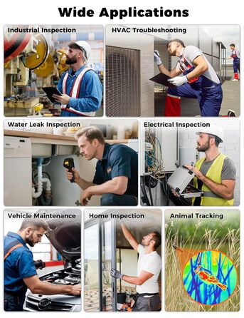 Професійна тепловізійна камера Handheld, 240 x 240, -20°C - 550°C, 15 колірних палітр, з лазерним покажчиком, для HVAC та інспекції будівель