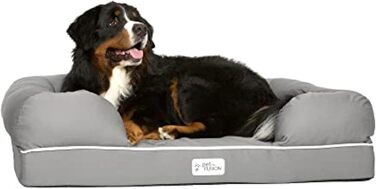Ліжко для собак та котів PetFusion Ultimate Memory Foam 2.5' - сіре, 112 x 86 x 25 см (ортопедичне, з пам'яті ефекту)