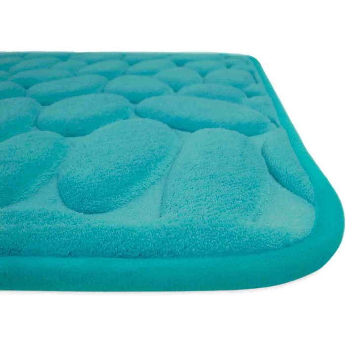 Memory Foam Bathroom Rug - Non-Slip Washable & Quick-Dry Bath Mat - 50x80 cm Petrol